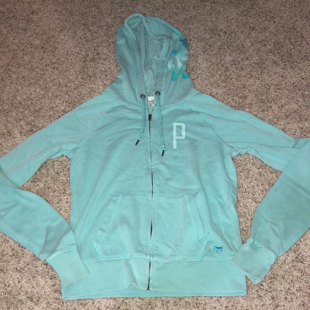 PINK blue zip up jacket